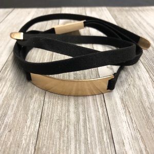 Gold and Black Velvet Choker Necklace